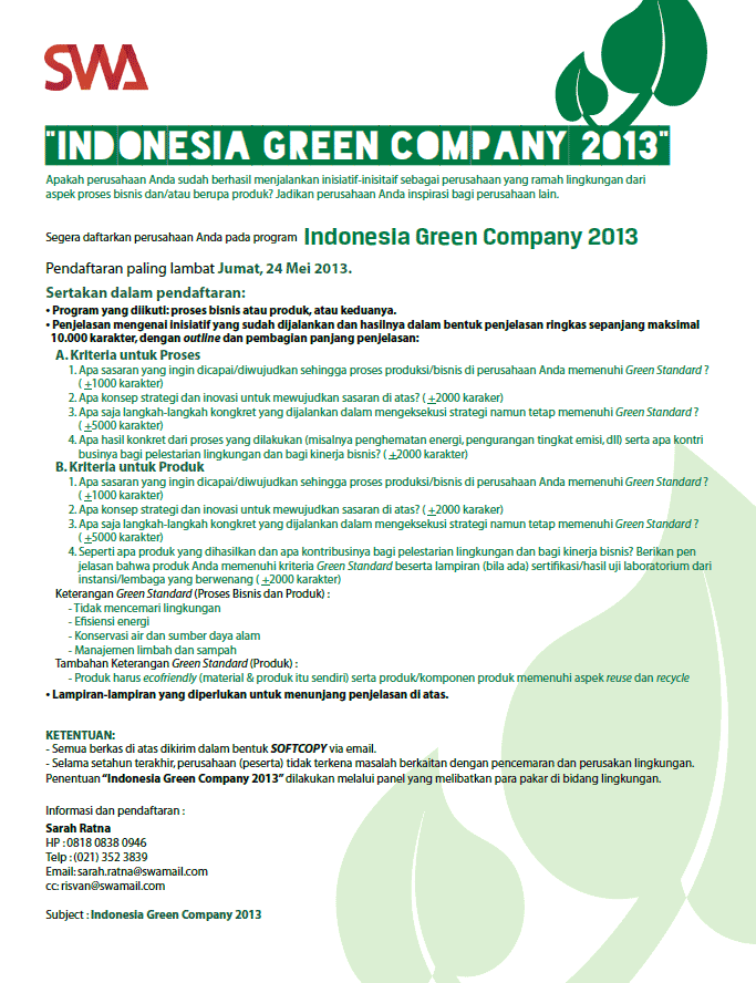 Indonesia Green Company 2013