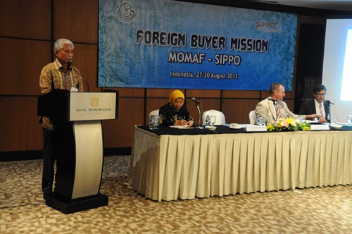 Saut P Hutagalung, Ditjen P2HP, saat memberikan sambutan dalam acara Foreign Buyers Mission