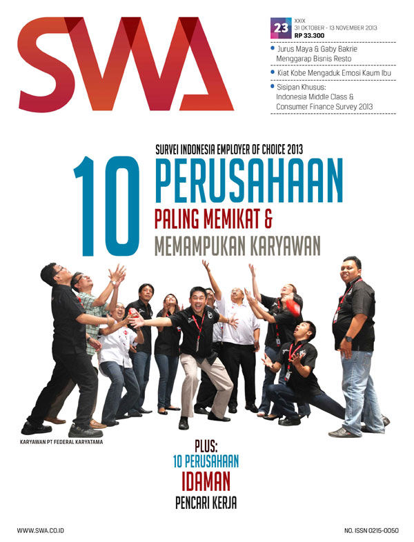 Survei Indonesia Employer of Choice 2013: 10 PERUSAHAAN PALING MEMIKAT & MEMAMPUKAN KARYAWAN (SWA Edisi 23/2013)