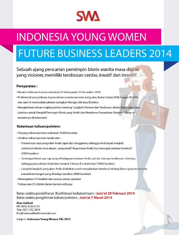 INDONESIA YOUNG WOMEN FUTURE BUSINESS LEADERS 2014