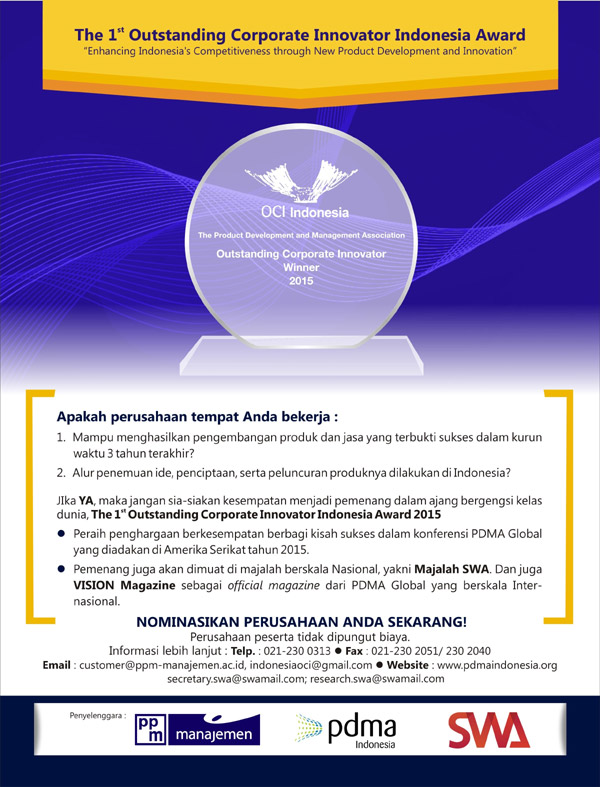 1st OCI Indonesia Award - Enhancing Indonesia's Competitiveness Through New Product Development and Innovation