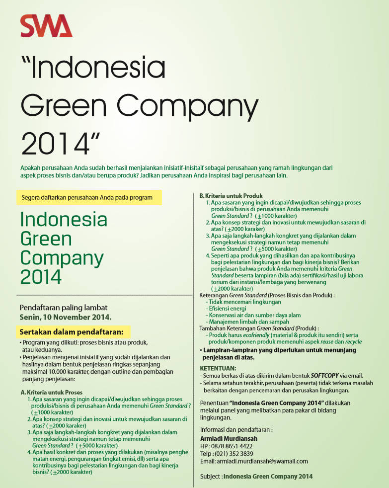 Indonesia Green Company 2014