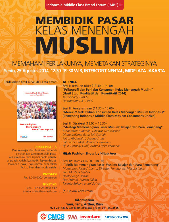 Indonesia Middle Class Brand Forum (IMBF) III: Membidik Pasar Kelas Menengah Muslim