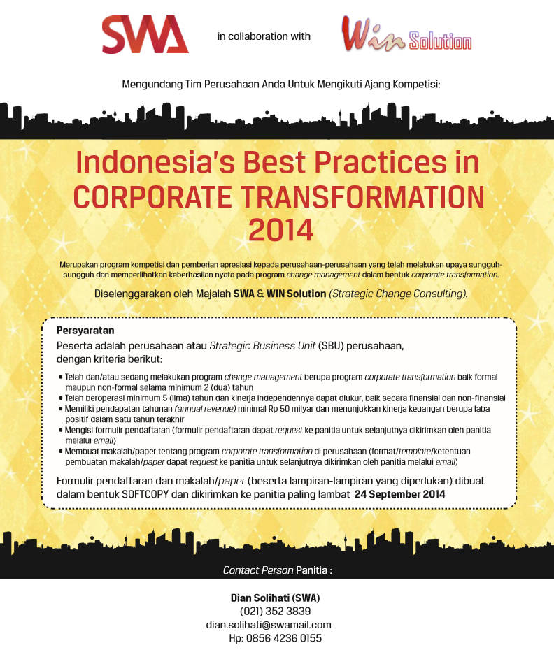 Indonesia's Best Practices in Corporate Transformation 2014