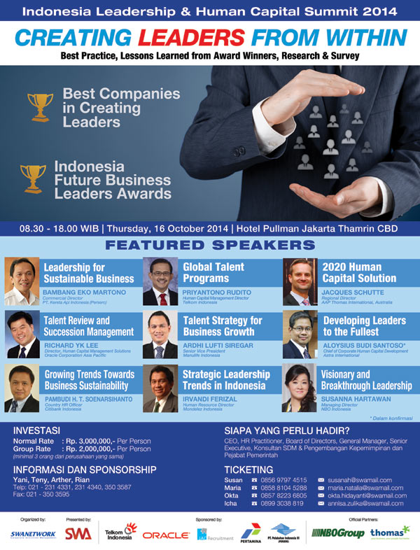 Indonesia Leadership & Human Capital Summit 2014: Creating Leaders from Within (Updated)