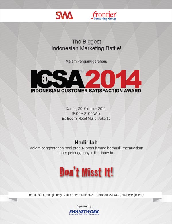 Indonesian Customer Satisfaction Award (ICSA) 2014