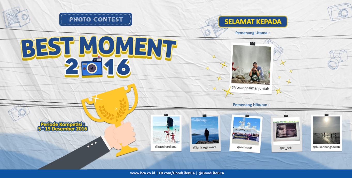 Selamat! Anda Penerima hadiah "Best Moment 2016" Photo Contest!