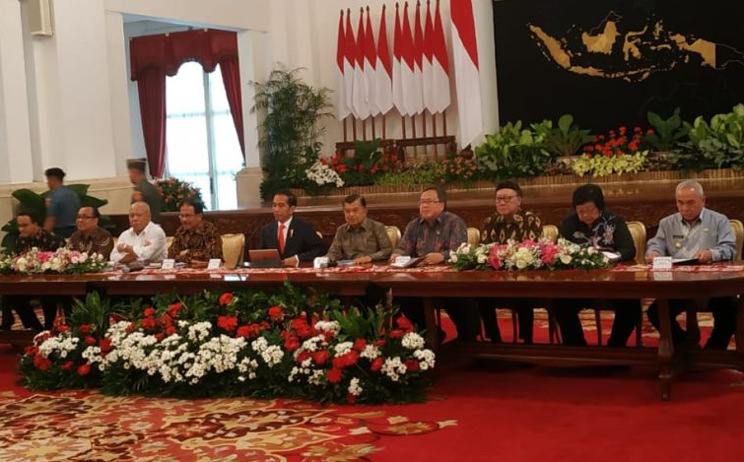 Presiden Jokowi umumkan ibu kota baru, di Istana Negara, Jakarta, Senin (26/8/2019