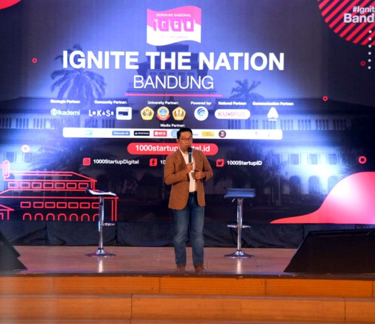 Gubernur Jawa Barat Ridwan Kamil di Acara 'Gerakan Nasional 1000 Startup Digital Satu Indonesia'