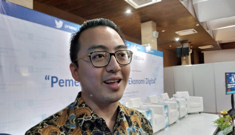 CEO Ruangguru Ritchie Goenawan usai menjadi narasumber dalam Forum Diskusi Medan Merdeka Barat Kemenkominfo 