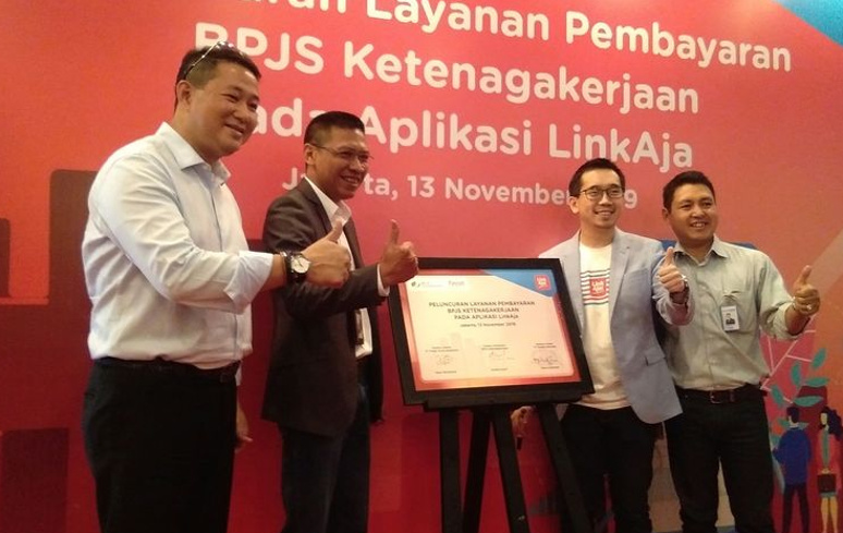 Peluncuran Layanan Pembayaran BPJS Ketenagakerjaan pada Aplikasi LinkAja di Jakarta