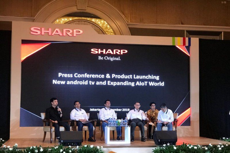 Acara peluncuran Sharp Android TV di Jakarta Rabu (Foto: Antara/Risbiani F)