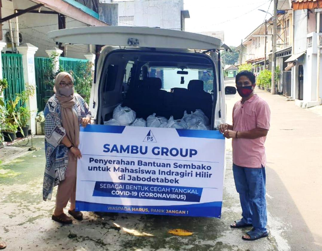 Sambu Group Bagikan Sembako untuk Mahasiswa Indragiri Hilir di Jabodetabek