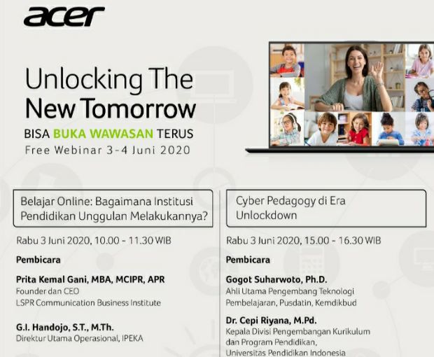 Webinar Acer Berbagi Tips Dunia Pendidikan Hadapi The New Normal