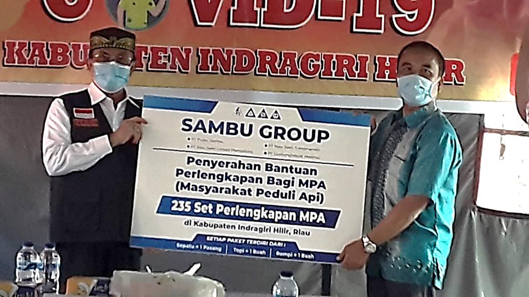 Sambu Group Beri Bantuan Perlengkapan untuk Masyarakat Peduli Api, Indragiri Hilir