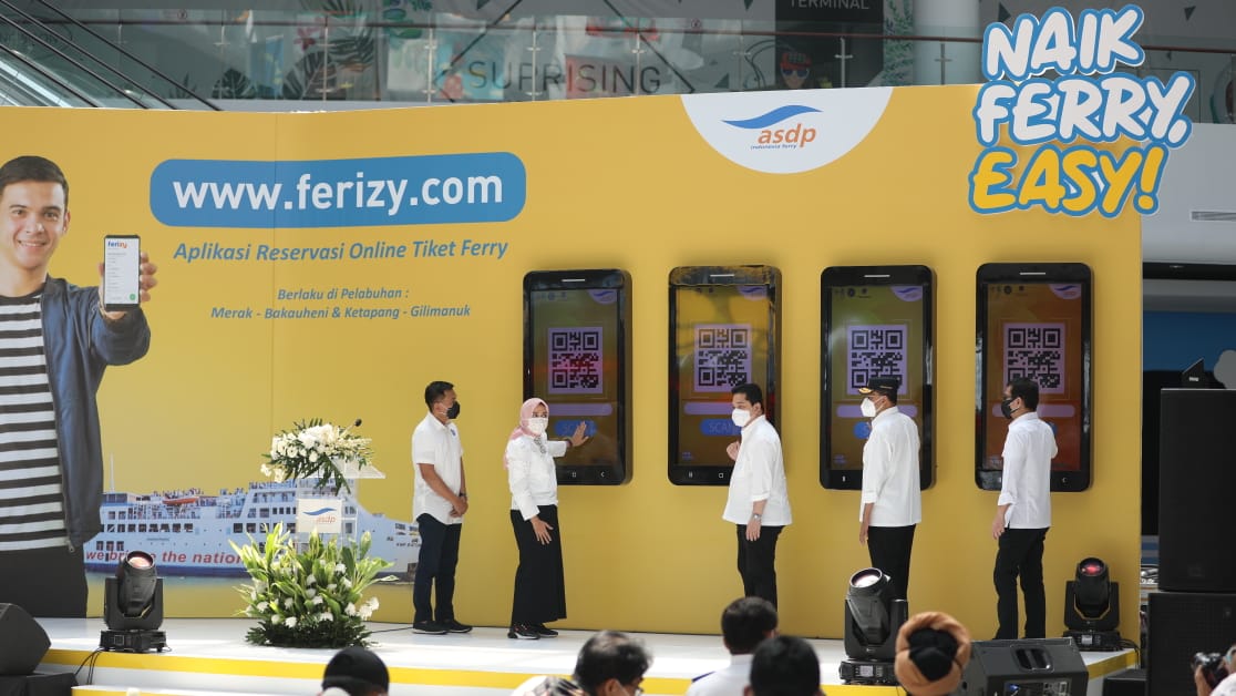 Tiga Menteri Resmikan Layanan Tiket Online Ferizy Naik Kapal Ferry ASDP Semakin Mudah dan Nyaman