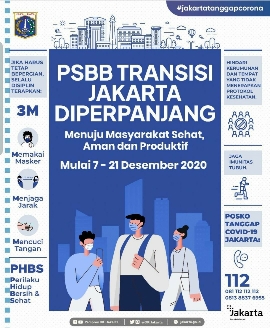 PSBB Transisi di Jakarta Kembali Diperpanjang