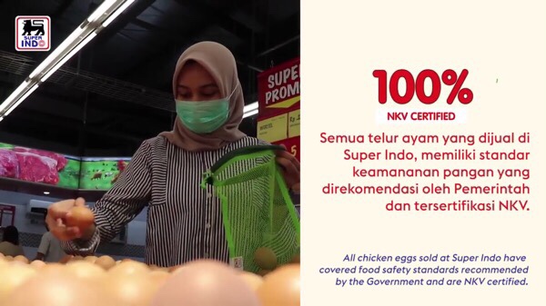 Telur dan Bahan Pangan Segar di Super Indo Bersertifikasi NKV