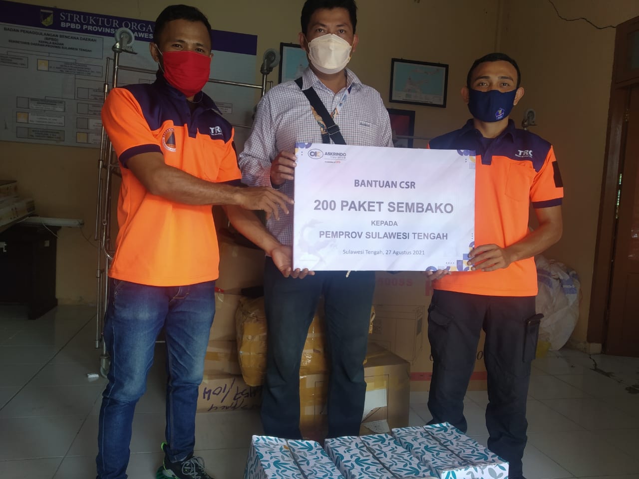 Askrindo Salurkan 200 Paket Sembako di Sulawesi Tengah