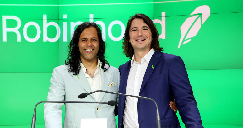 Vladimir Tenev dan Baiju Bhatt, founder Robinhood, aplikasi digital perdagangan saham dan kripto.