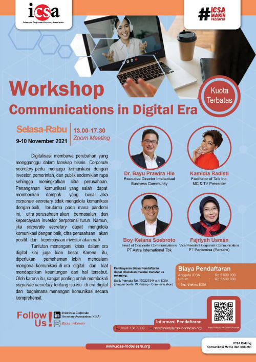 ICSA Selenggarakan Workshop Komunikasi di Era Digital