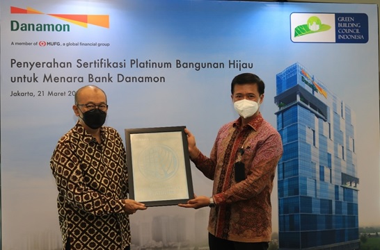 Terapkan Sustainable Finance, Danamon Dapat Platinum Greenship Certification