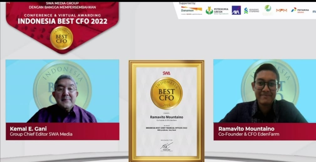 CFO EdenFarm Raih Penghargaan SWA - Indonesia Best CFO Awards 2022