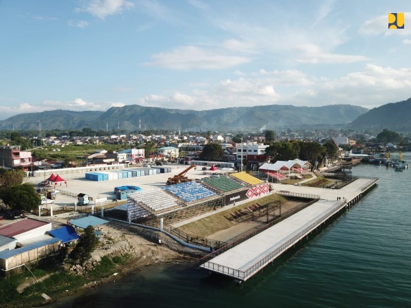 Intip Progres Pembangunan Venue Kejuaraan F1 Powerboat Danau Toba