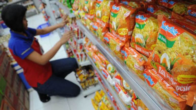 Ilustrasi produk Indomie di supermarket (Foto: Dok. Antara).