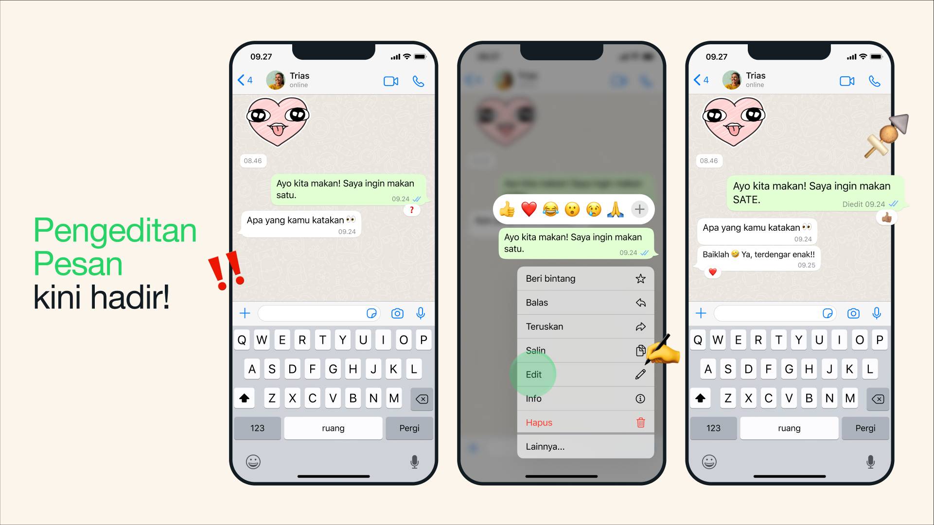 Fitur Baru WhatsApp, Bisa Edit Pesan yang Sudah Dikirim