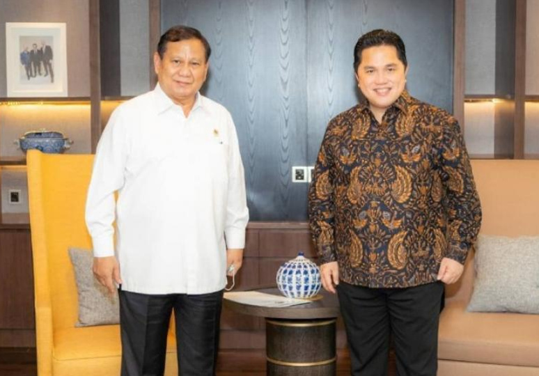 Menteri Pertahanan Prabowo Subianto bersama Menteri BUMN Erick Thohir (Dok. BUMN).